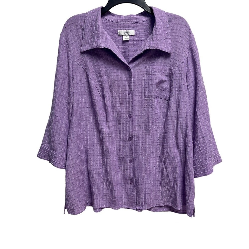 CJ Banks 1X Women’s Lilac Button Down Top